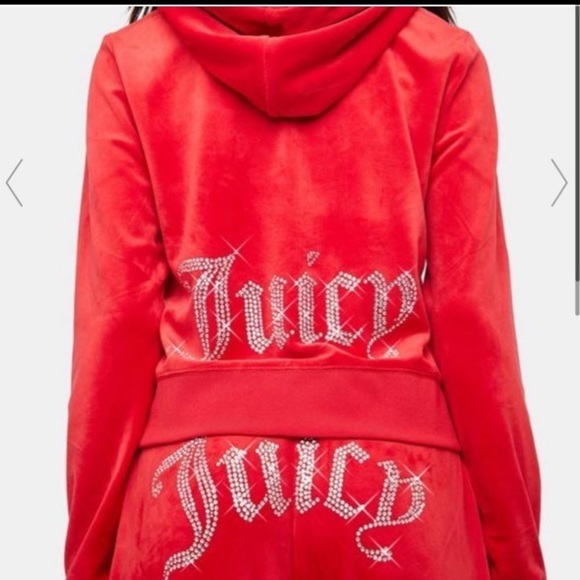 Juicy Couture OG Bling Velour Red Rhinestone Tracksuit PANTS ONLY  NWT - Picture 4 of 4